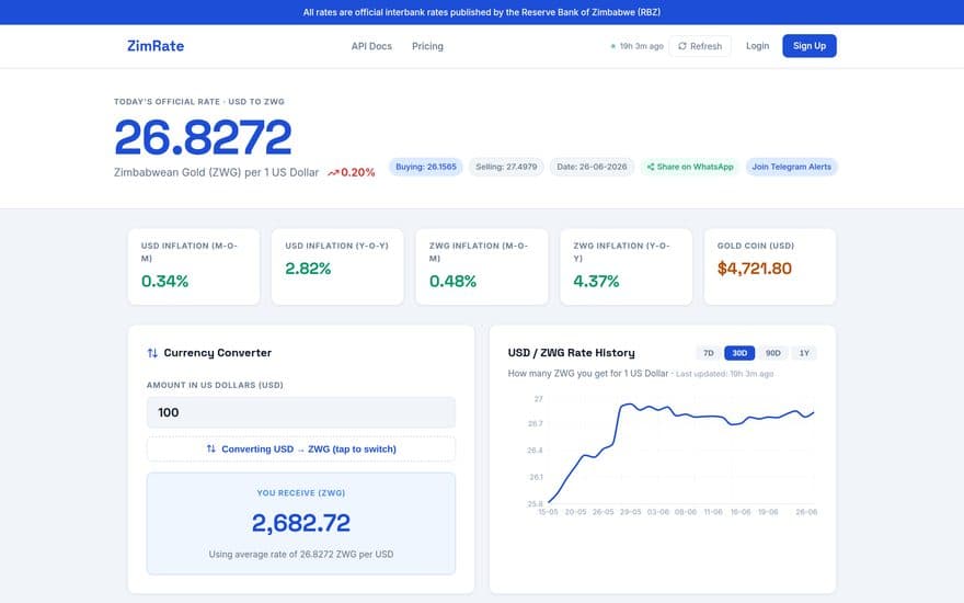 ZimRate screenshot